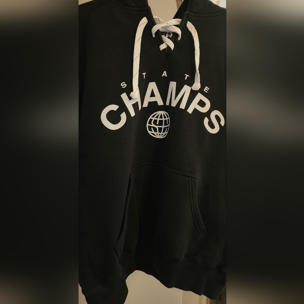 COPY - XL Black & white hoodie that says "State Champs" on the front. Good cond…